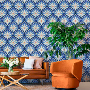 LAURIE - Papier peint marguerite art déco