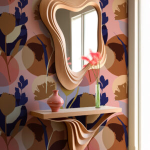 LINDA - Papier peint ombre fleurie chambre femme