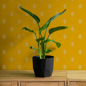 ABEL - Papier peint motif cigale des garrigues jaune salon