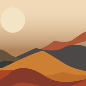 ADHÉMAR - Papier peint coucher de soleil montagne