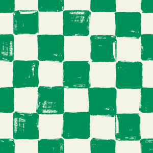 ALDERIC - Papier peint damier vert