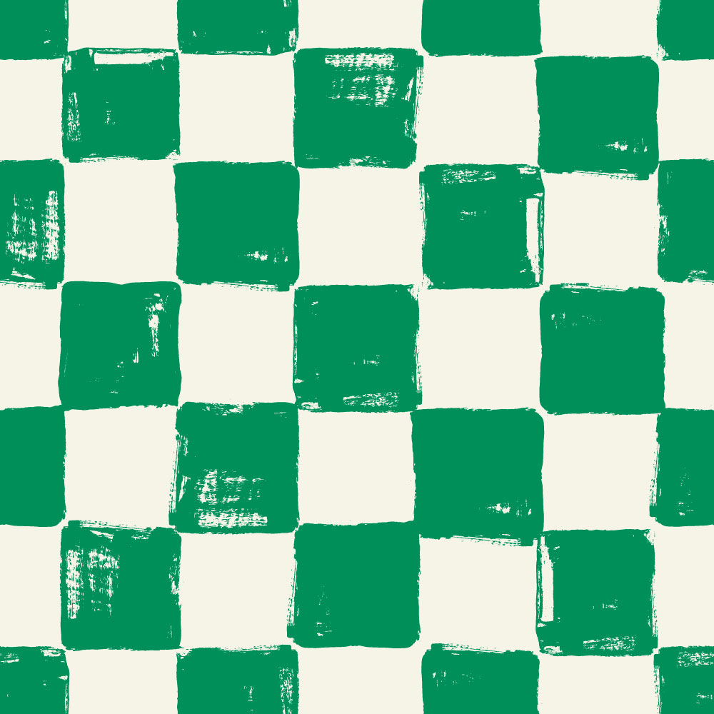 ALDERIC - Papier peint damier vert