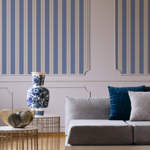 ASMAE - Papier peint rayures classiques monochromes lavande salon