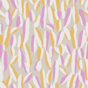 HILARY - Papier peint feuille abstraite pop orange