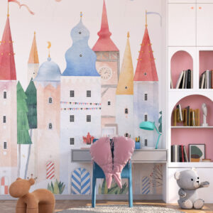 IOANNA - Papier peint conte de fée enfant multicolore bureau fille