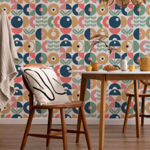 LOUIS - Papier peint géométrique scandinave salle à manger