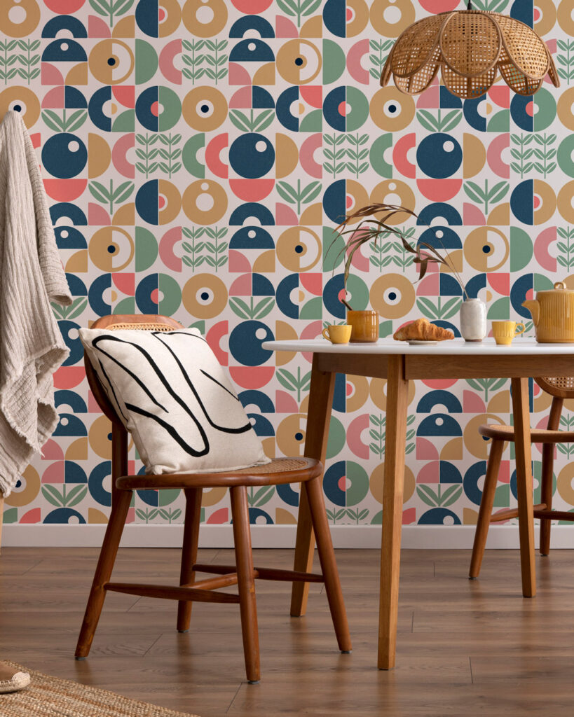 LOUIS - Papier peint géométrique scandinave salle à manger