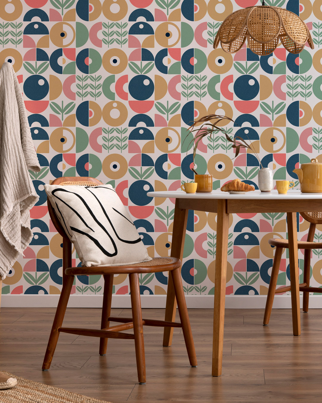 LOUIS - Papier peint géométrique scandinave salle à manger