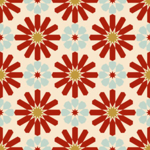 MODESTE - Papier peint kaléidoscope rouge