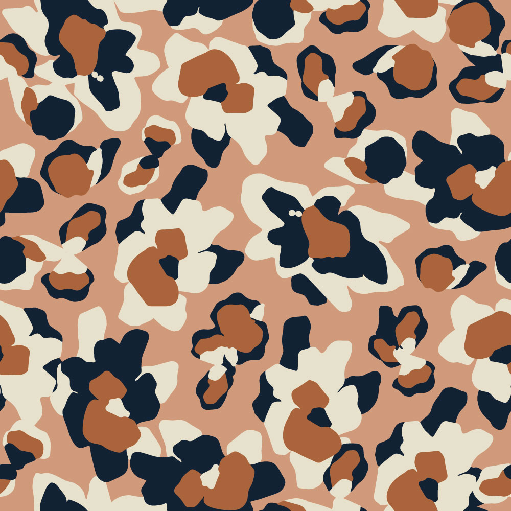 ROSANA - Papier peint fleurs tachetées marron