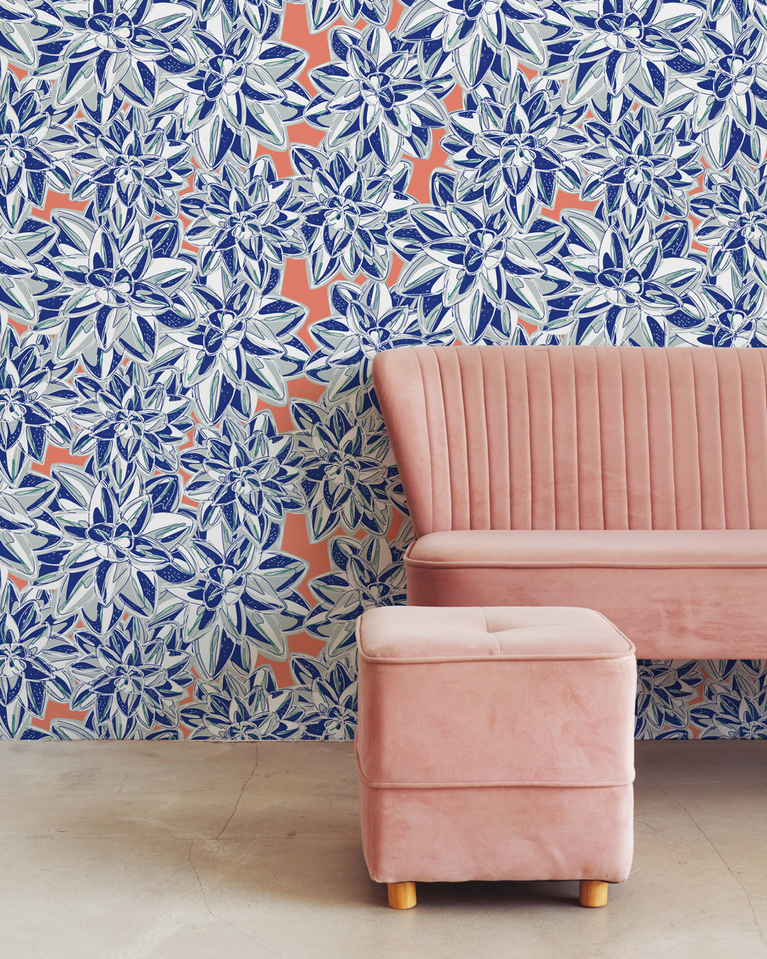 GILIANE - Papier peint fleurs de cristal salon