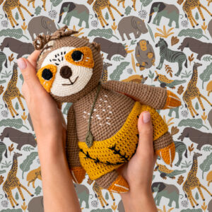 IGNACE - Papier peint animaux de la jungle bébé chambre enfant