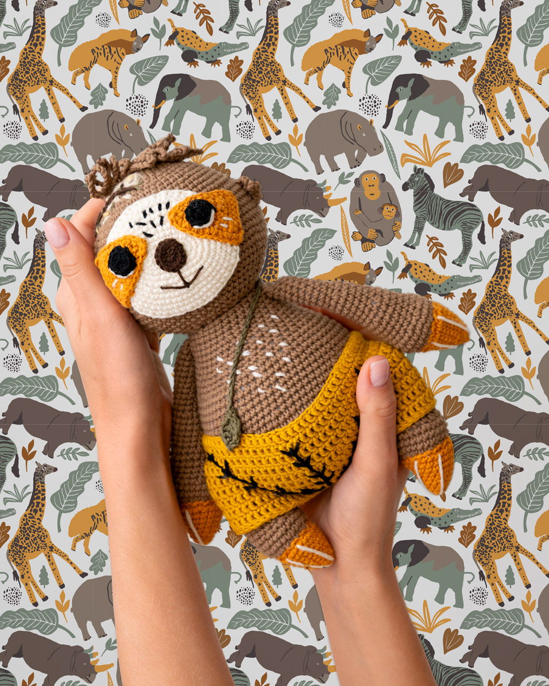 IGNACE - Papier peint animaux de la jungle bébé chambre enfant