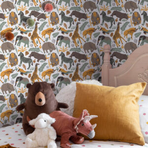 IGNACE - Papier peint animaux de la jungle bébé chambre garçon