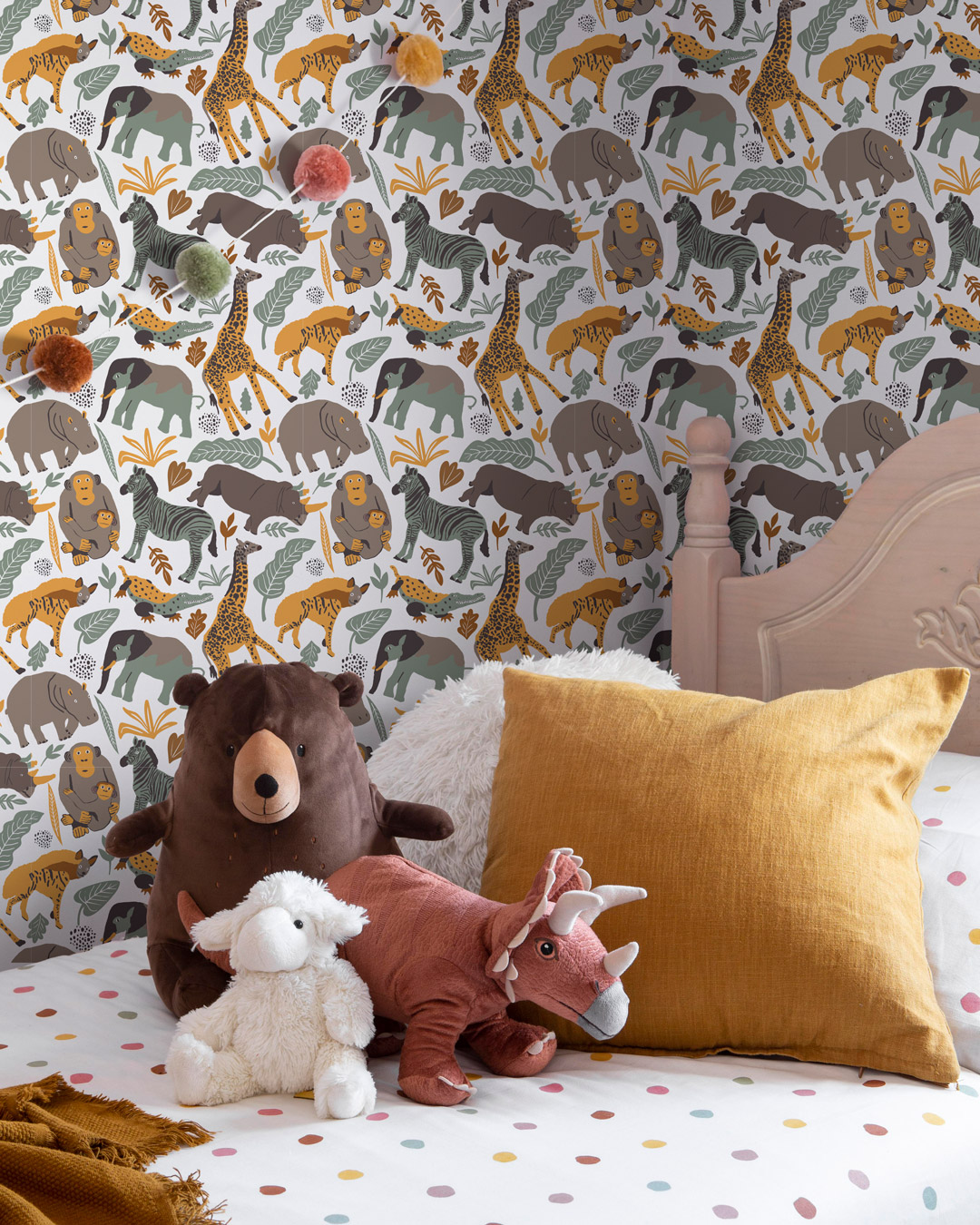 IGNACE - Papier peint animaux de la jungle bébé chambre garçon