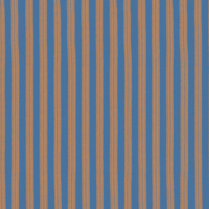 JENNA - Papier peint rayures effet brush marron et bleu