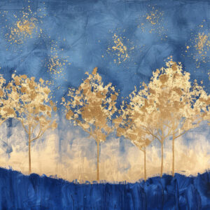 ANNA - Papier peint panoramique foret dorée scintillante