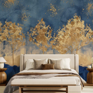 ANNA - Papier peint panoramique foret dorée scintillante chambre