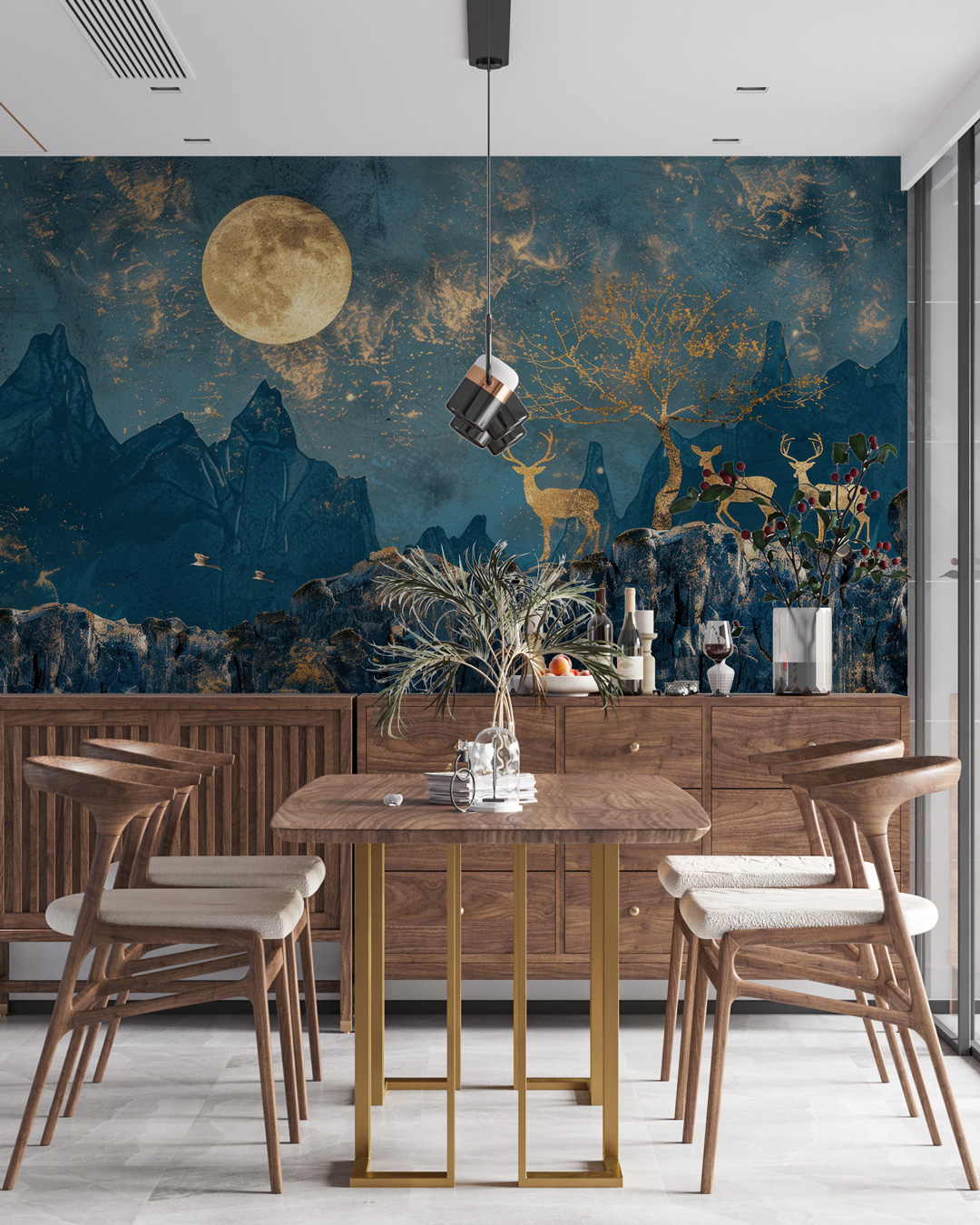 CIELA - Papier peint panoramique montagne hivernale salle à manger