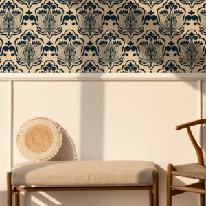 IKAL - Papier peint ethnique style inca monochrome salon