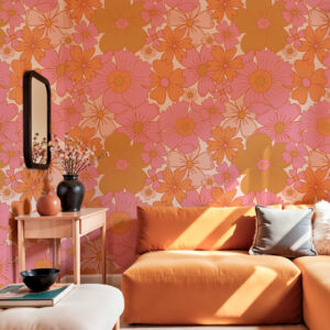 JESSICA - Papier peint flower power salon