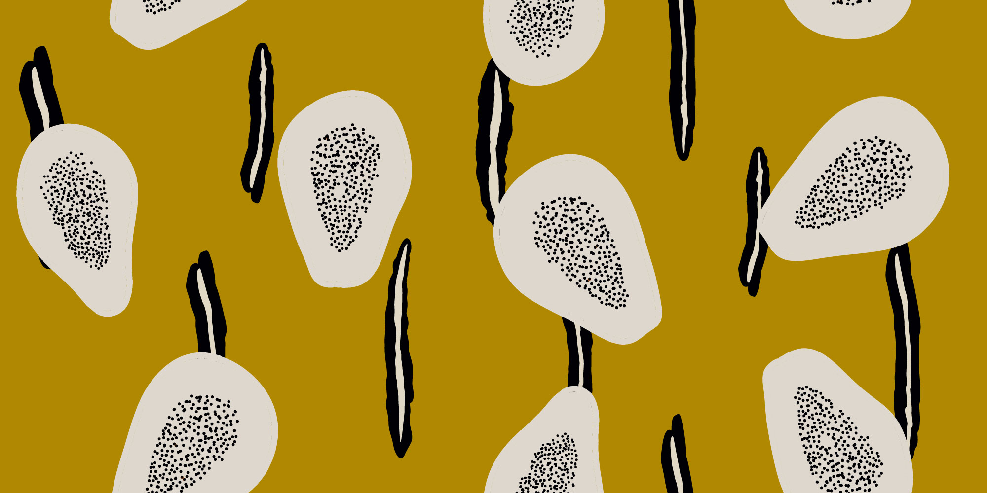 LYDIE - Papier peint tranche de papaye abstraite gold