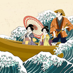 SORA - Papier peint pirogue japonaise