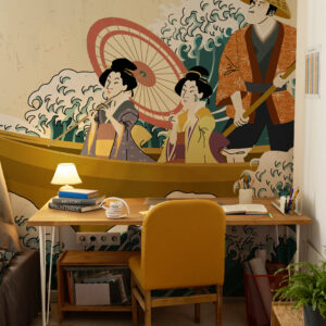 SORA - Papier peint pirogue japonaise bureau