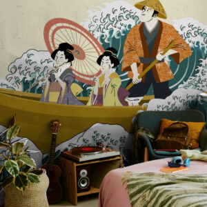 SORA - Papier peint pirogue japonaise chambre