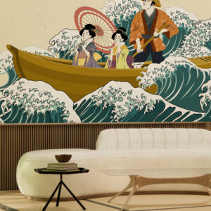 SORA - Papier peint pirogue japonaise salon