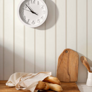 ALPHIE - Papier peint rayures sages café au lait cuisine