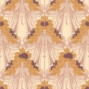 ANIA - Papier peint art nouveau vitrail fleuri
