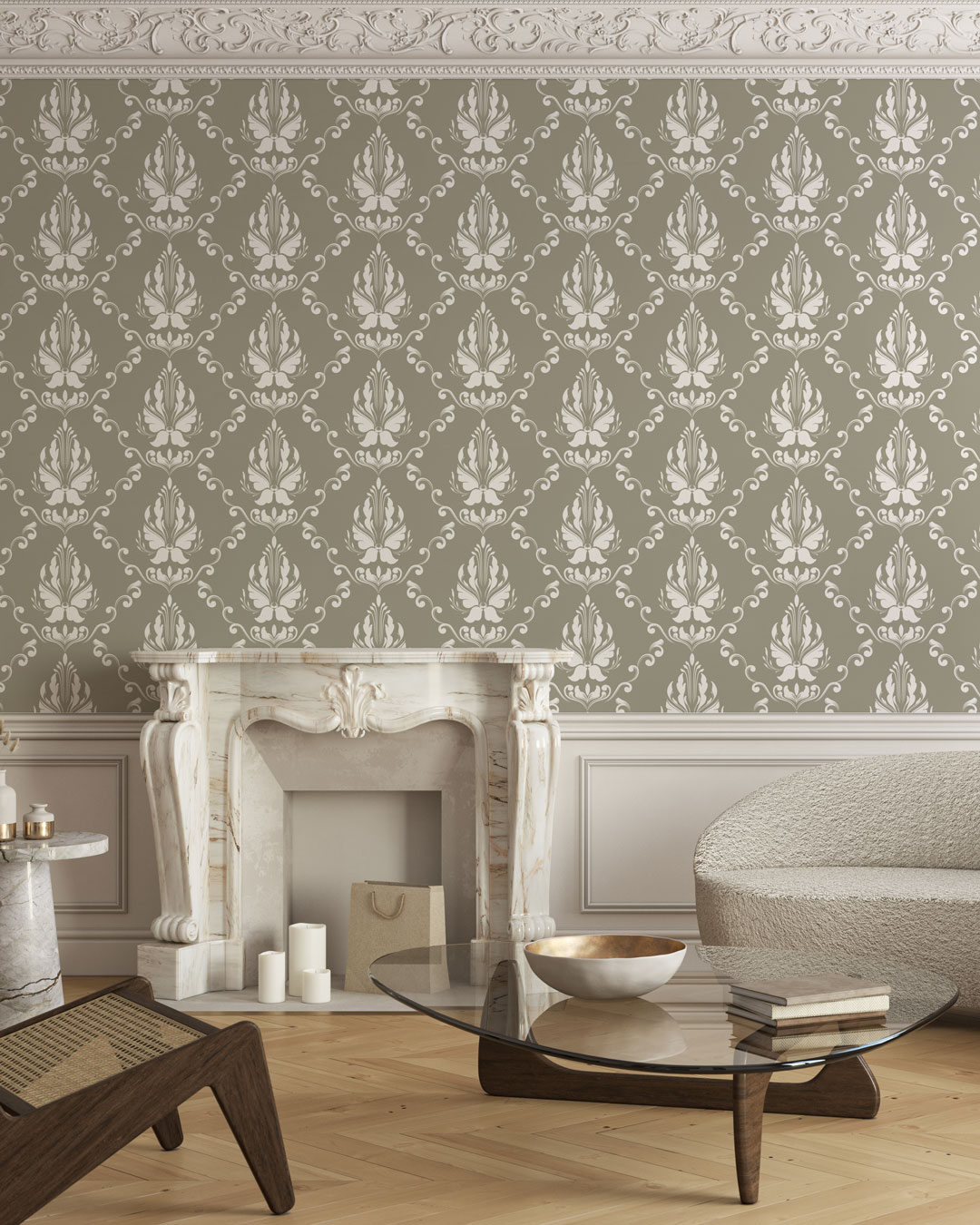 BENEDICT - Papier peint baroque élégant salon