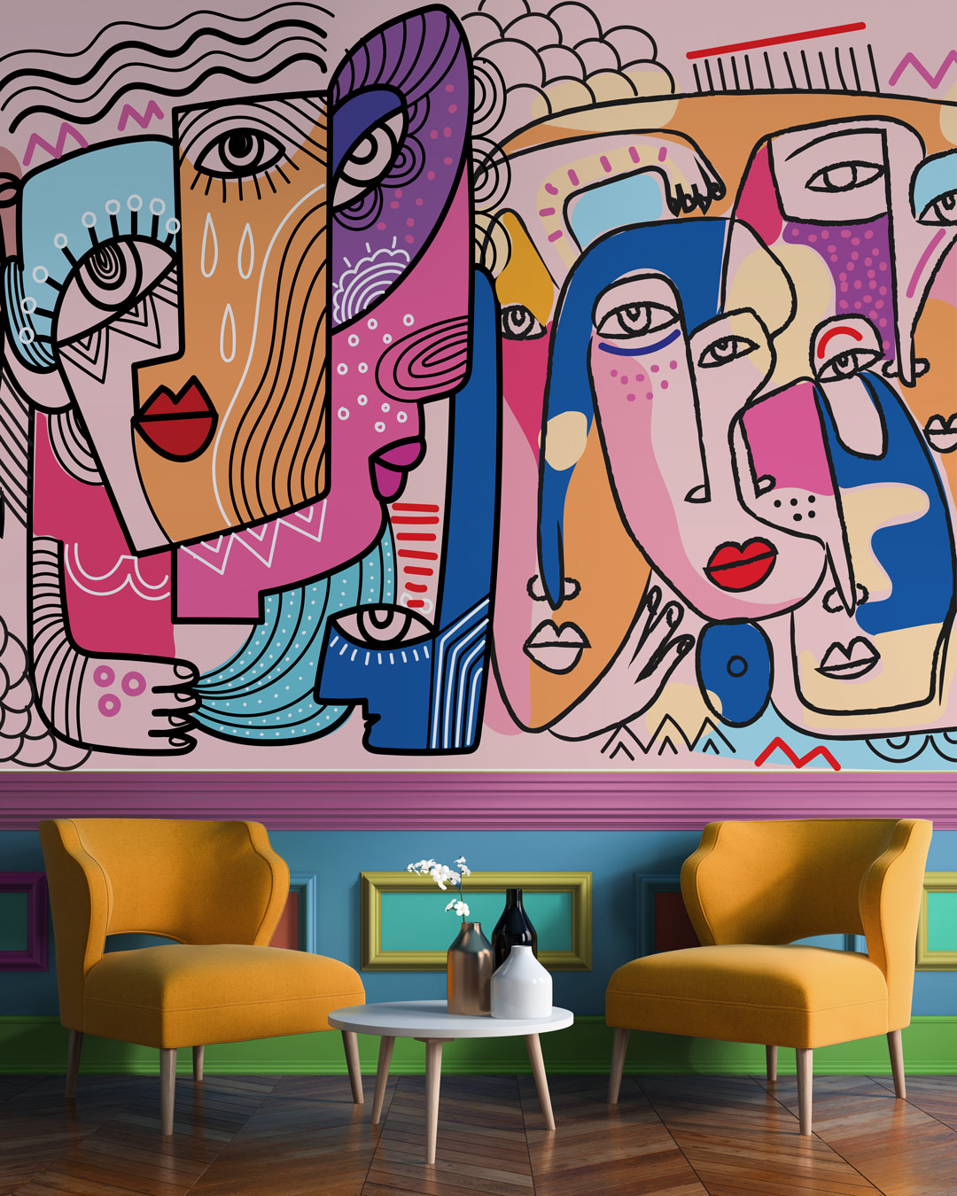 FERNANDE - Papier peint Picasso girly salon