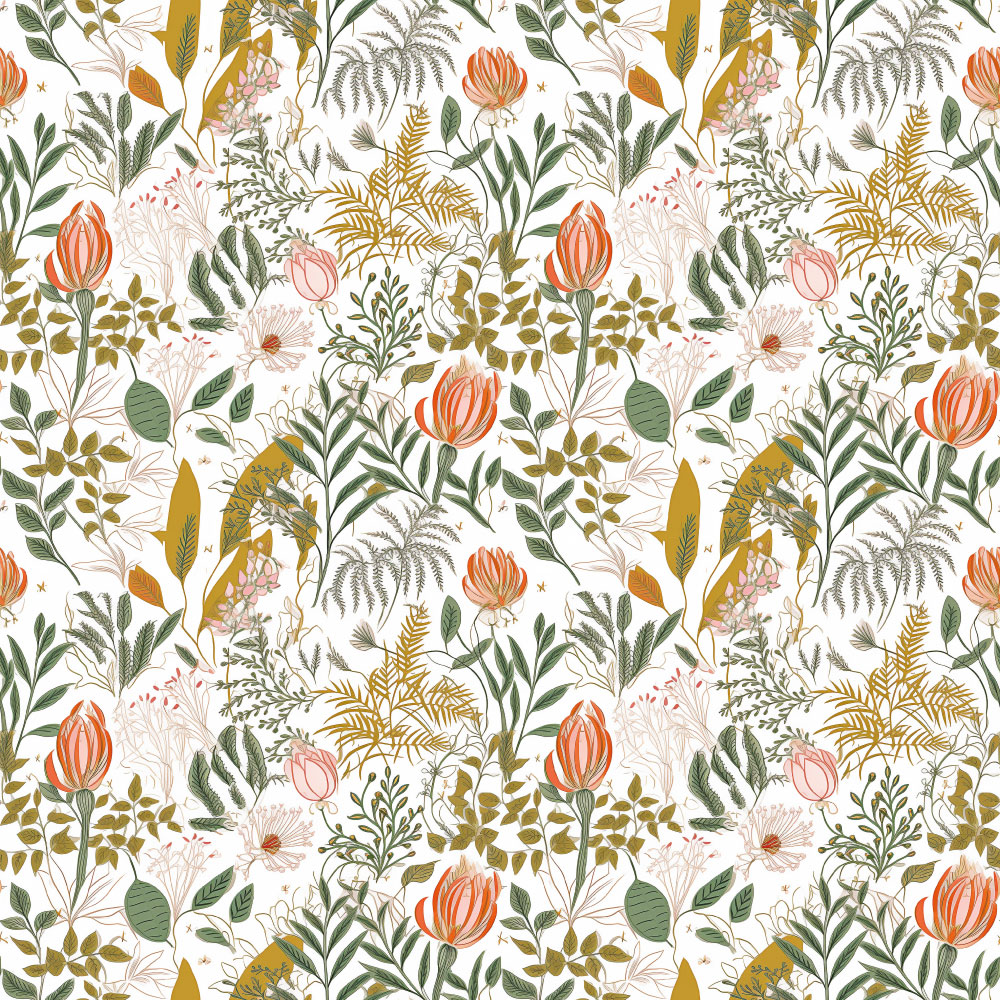 ROMAIN - papier peint petites fleurs des champs