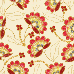 VICTORIA - papier peint effet fleurs brodées