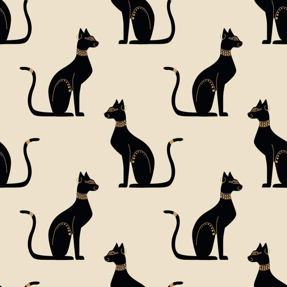 ANOUKIS - Papier peint chat égyptien