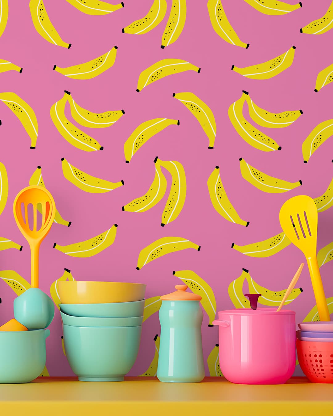 AWA - Papier peint banane flashy cuisine