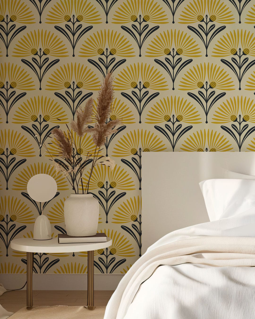 DENISE - Papier peint pissenlit art nouveau chambre