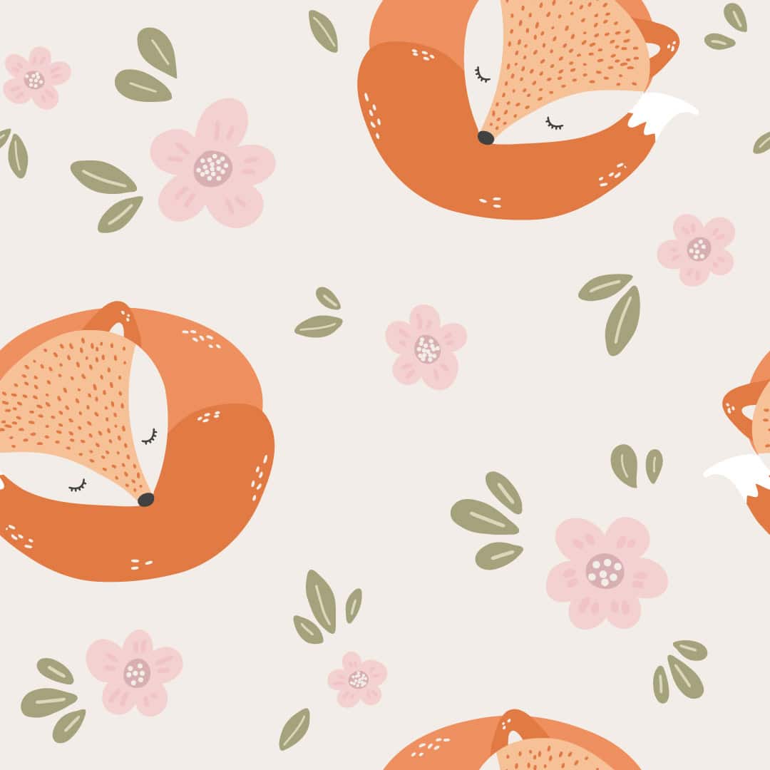 SHARINA - Papier peint renard chambre fille