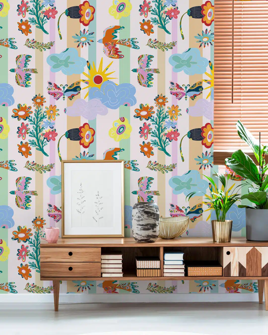 ALVA - Papier peint folk scandinave entrée