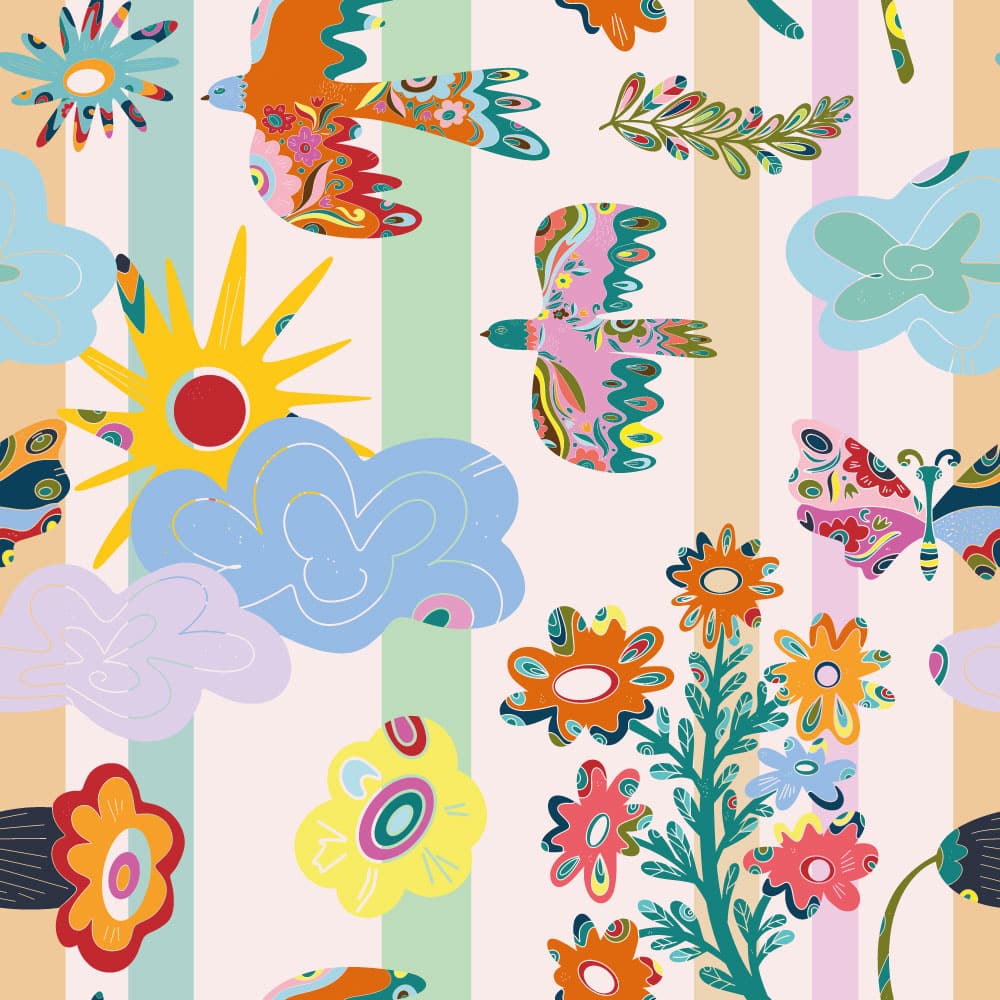 ALVA - Papier peint folk scandinave