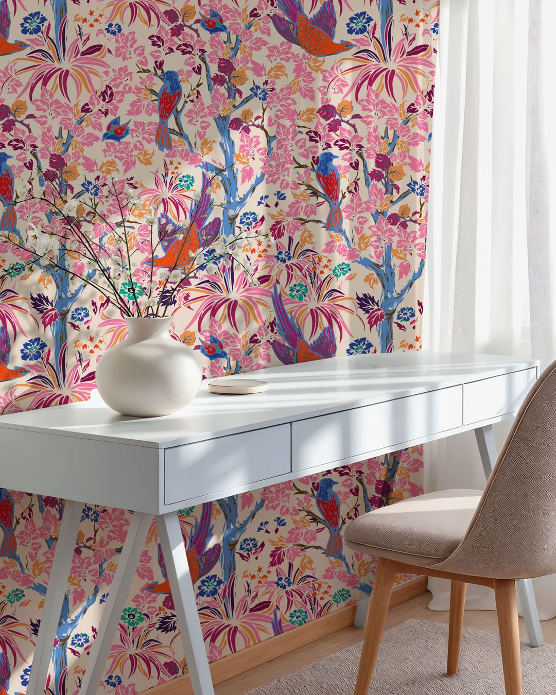 CIRCÉ - Papier peint bucolique oiseaux bureau