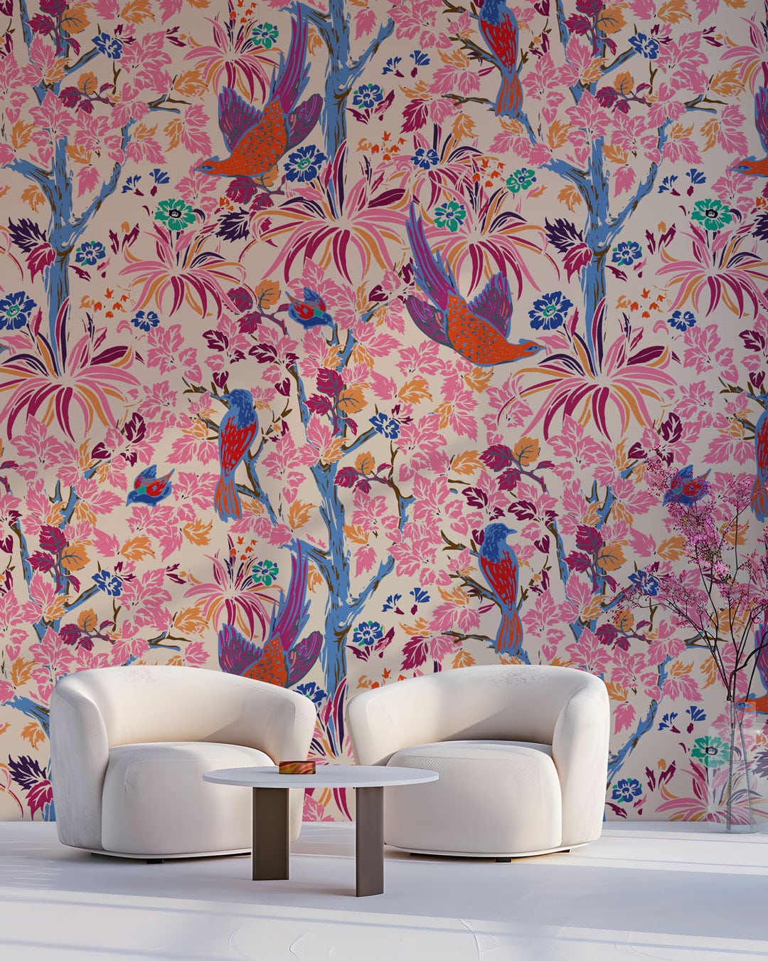 CIRCÉ - Papier peint bucolique oiseaux salon