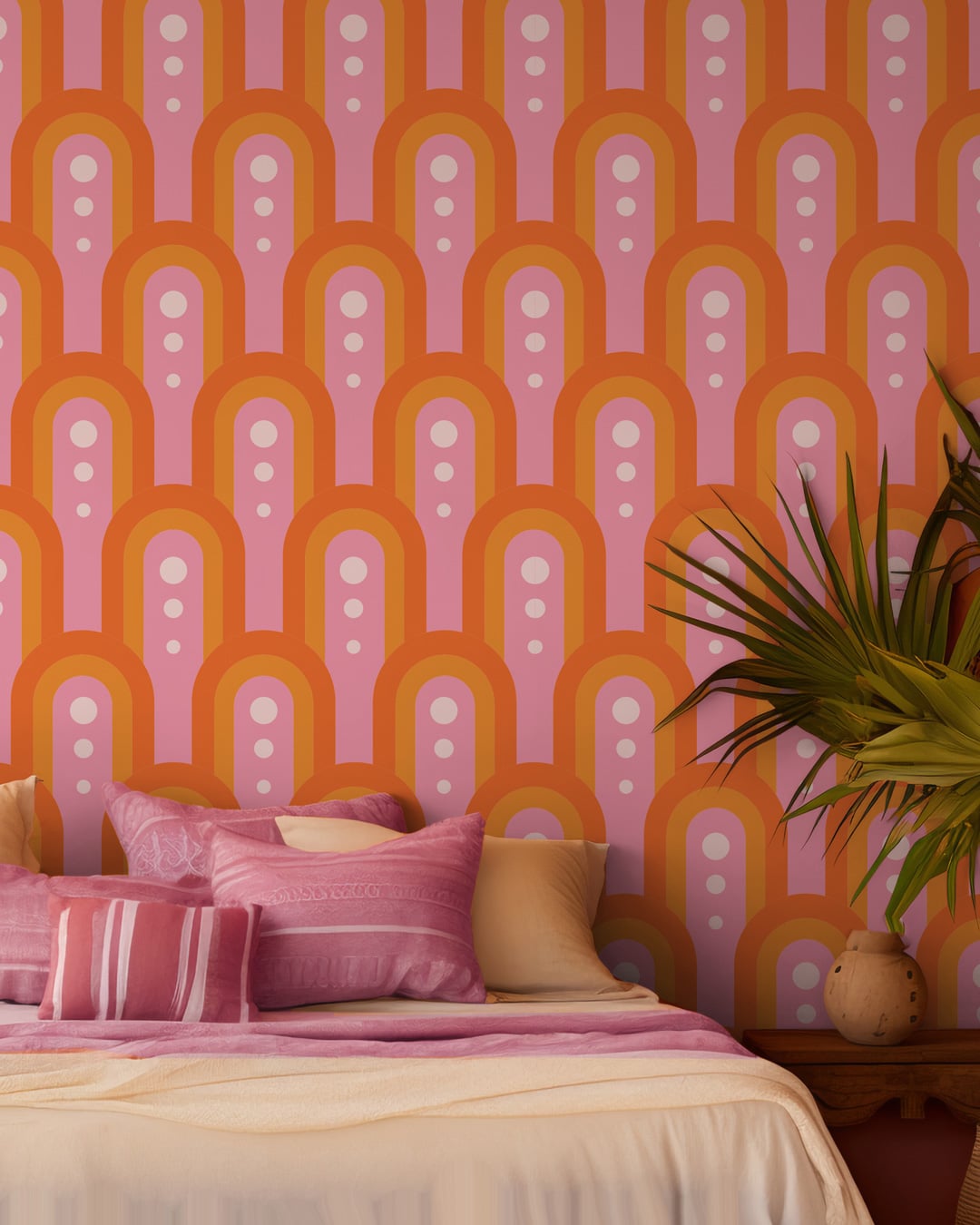 KLÉBER - Papier peint arc en ciel année 60 chambre