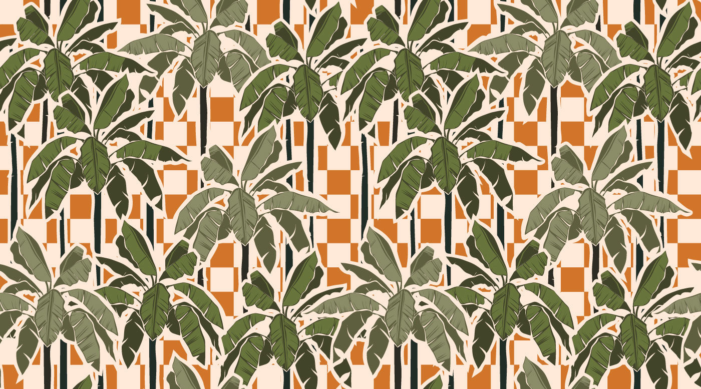 MANU - Papier peint palmier urbain