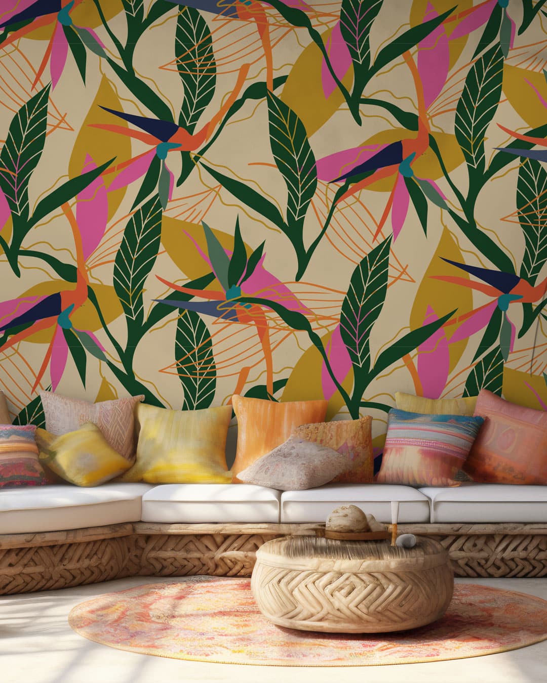 POE - Papier peint oiseau de paradis salon