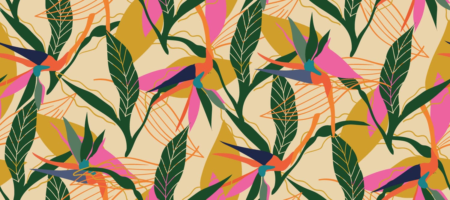 POE - Papier peint oiseau de paradis