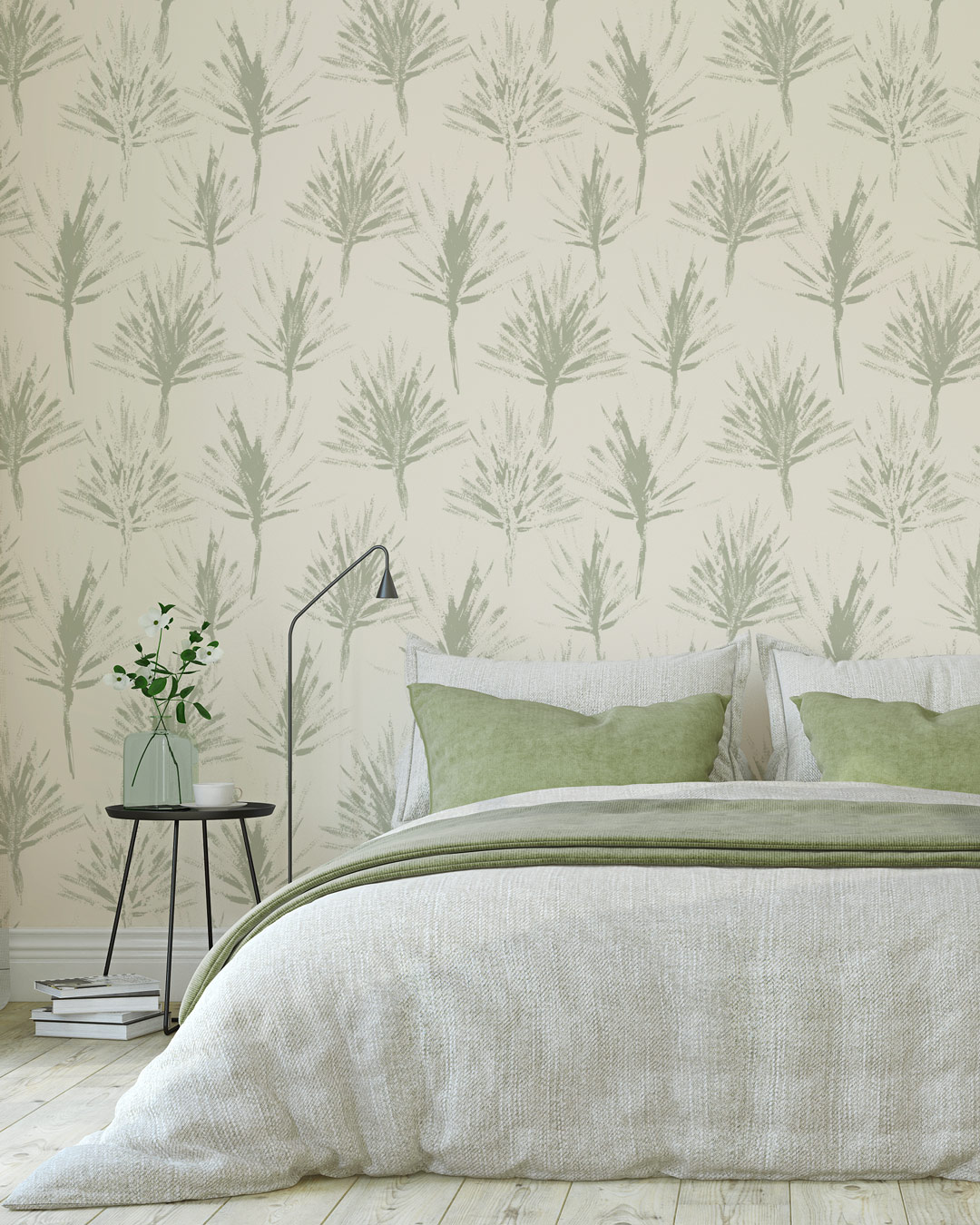 FIDY - Papier peint empreinte de feuilles chambre