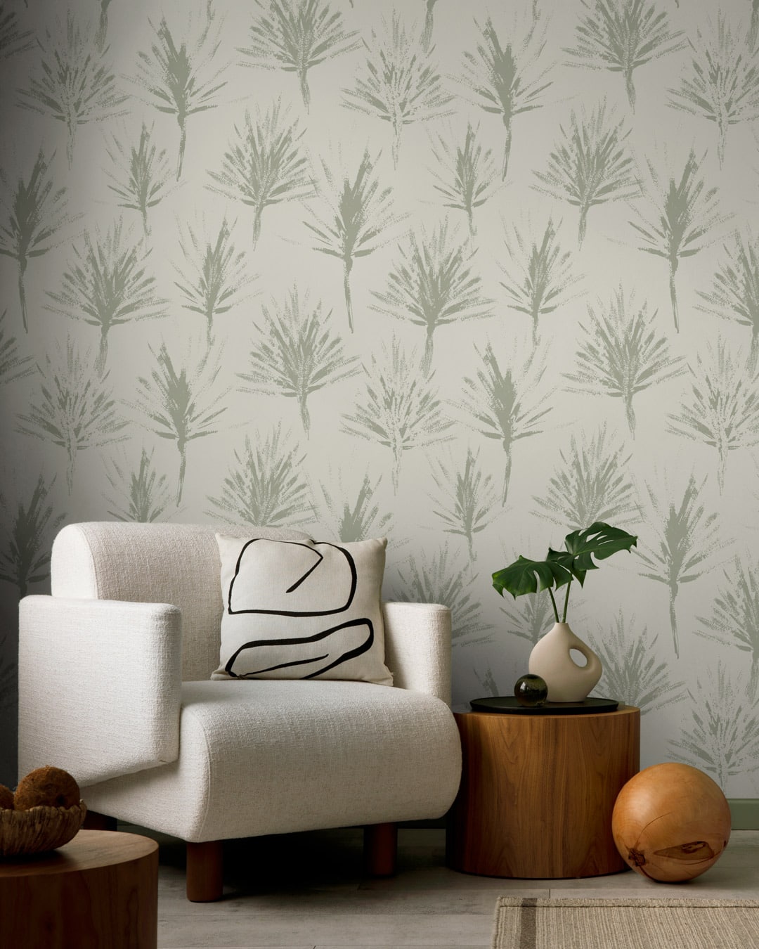 FIDY - Papier peint empreinte de feuilles salon
